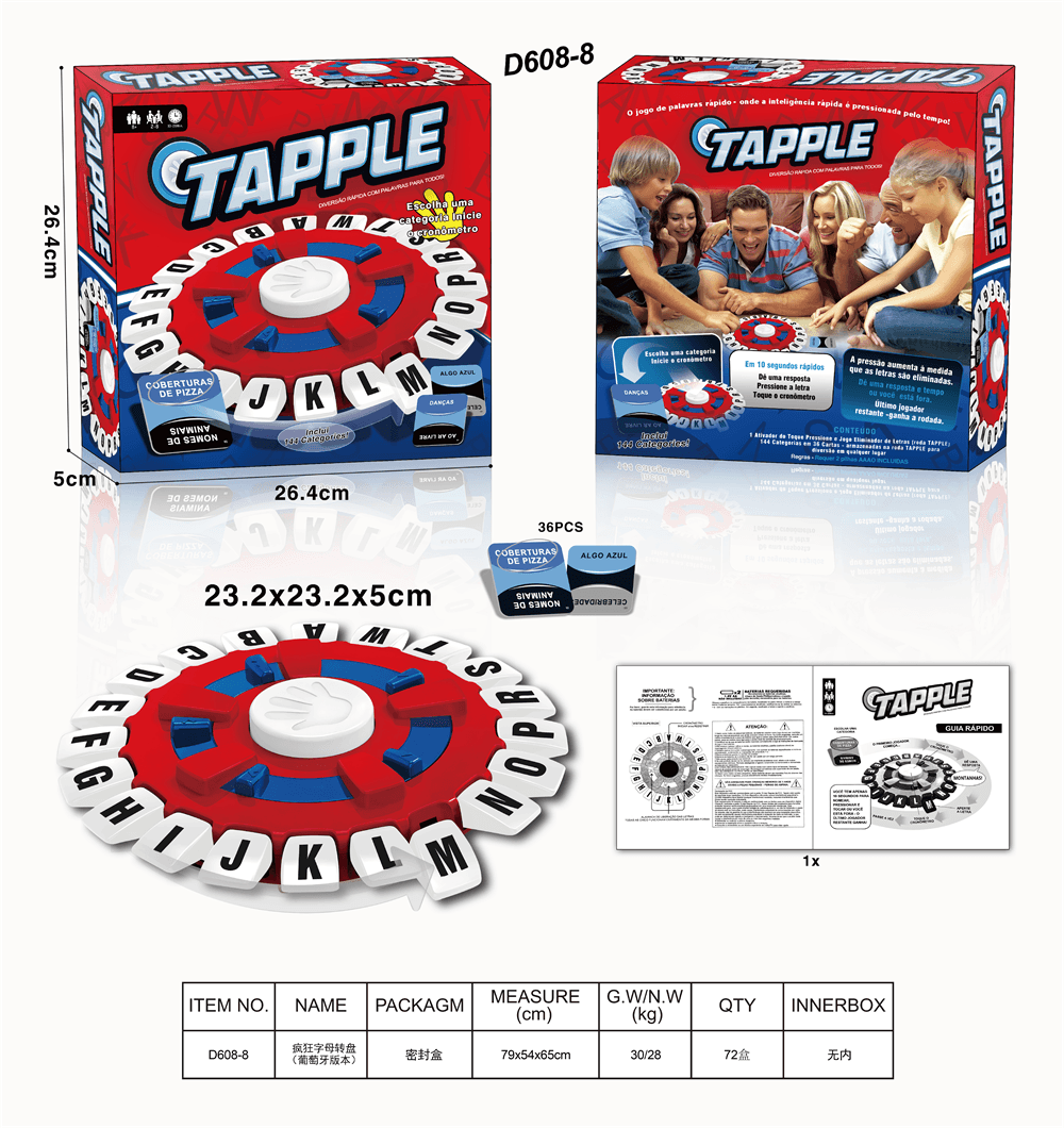 Crazy Alphabet Spinner Game (Portuguese Version) Large