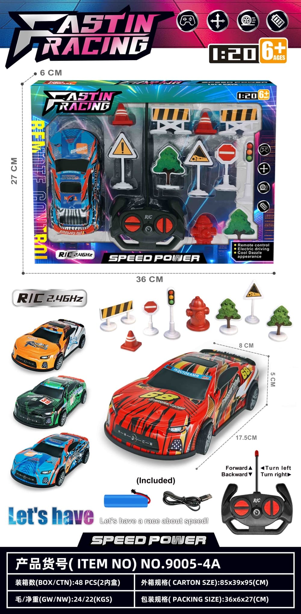 Four-Way Remote Control Metal Shell Racing Car (Includes 3.7V Lithium Battery)