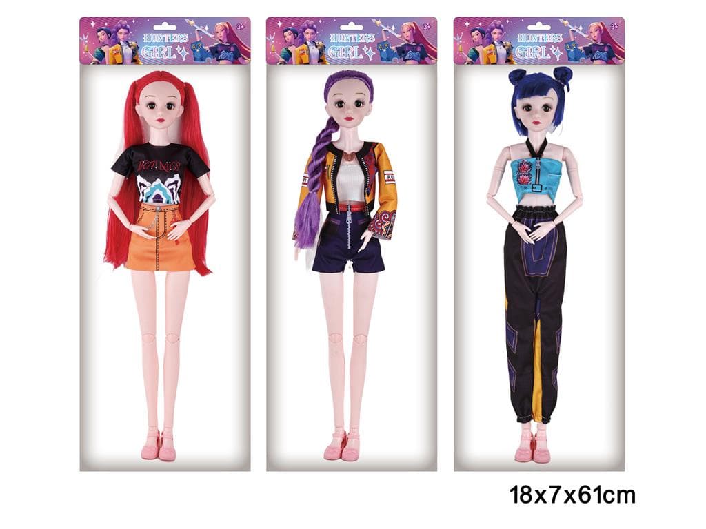 K-POP Rainbow Demon Hunter Series 12" 12-Jointed Real Glass-Eyed Demon Hunter Girl Group Dolls (3 Styles Mixed)