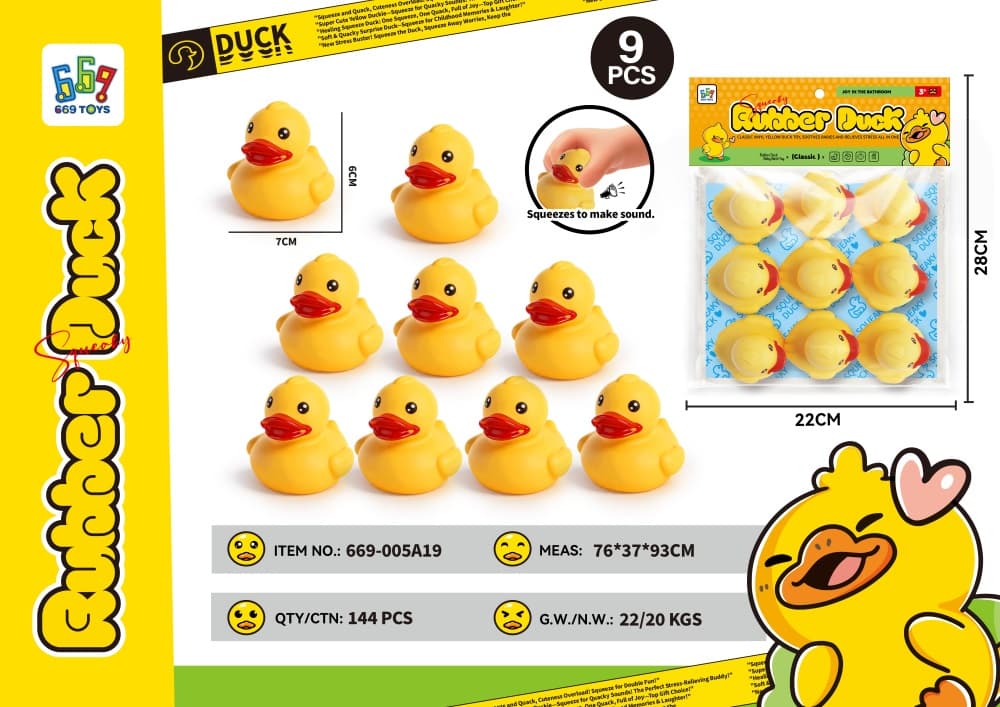 Vinyl BB Whistle Big Plush Duck (9 pcs)