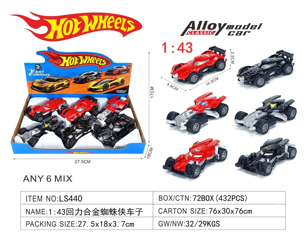 1:43 Spider-Man Alloy Pull-Back Car