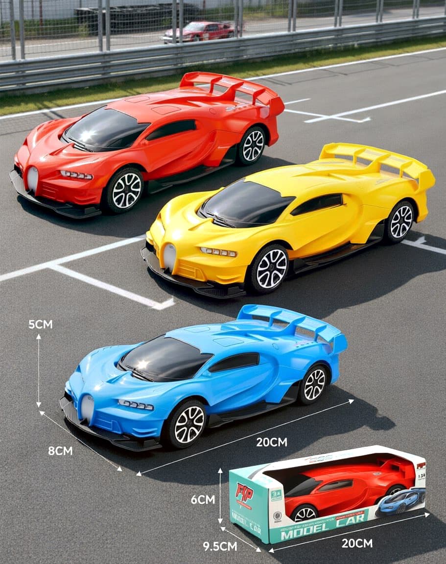 City Racing New Bugatti Inertia Car - 3 Colors Mixed Pack