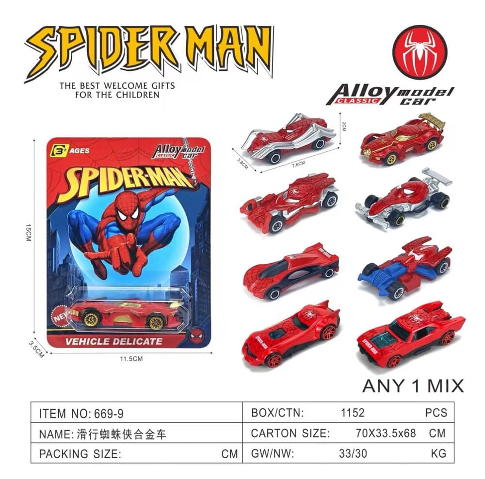 1:64 Sliding Spider-Man Alloy Car