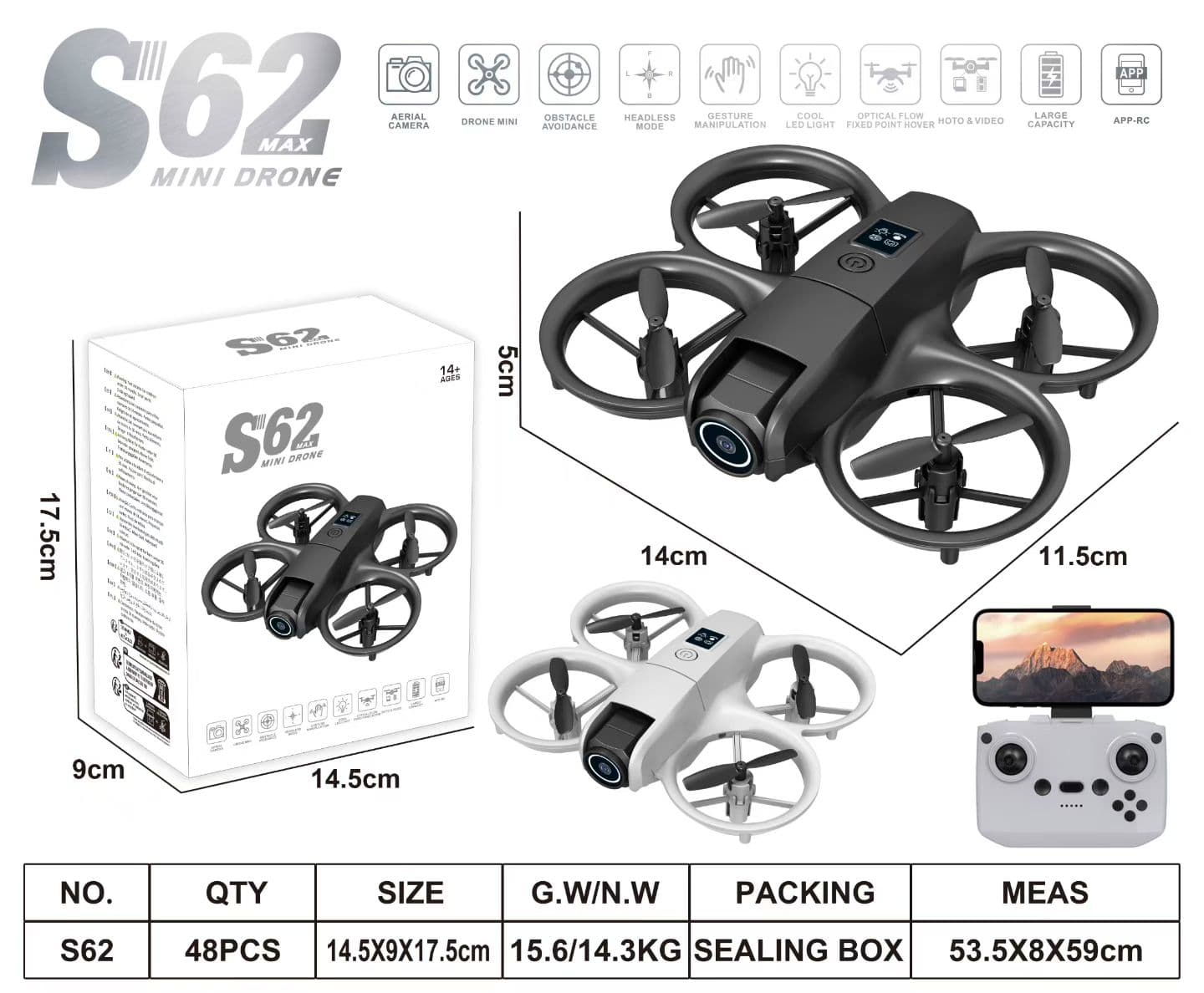 Single Camera Four-Ring Remote Control Drone Aircraft