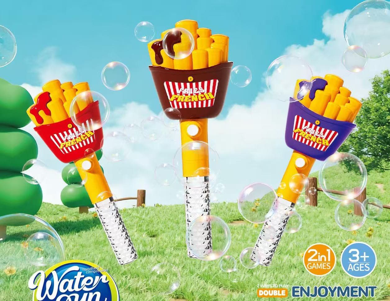 2-in-1 French Fries Water Gun with Bubbles