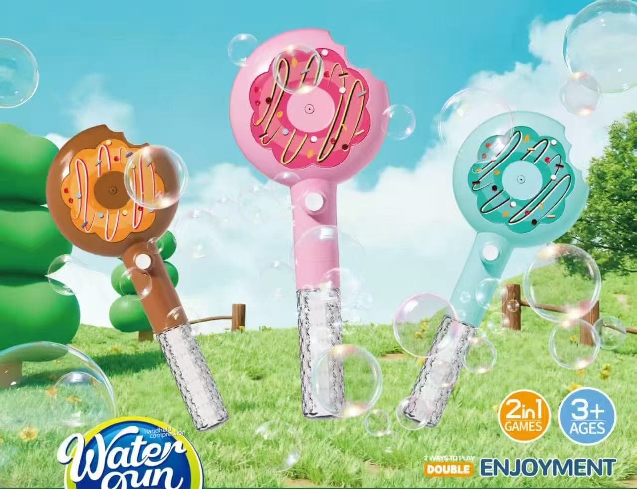 2-in-1 Donut Water Gun with Bubbles