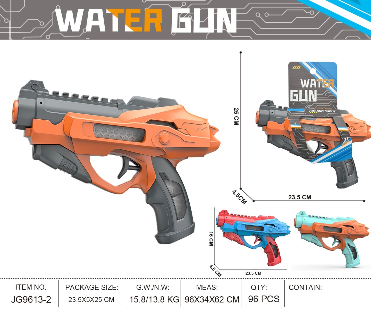 Summer Water Play Transparent Press Space Water Gun Outdoor New Style