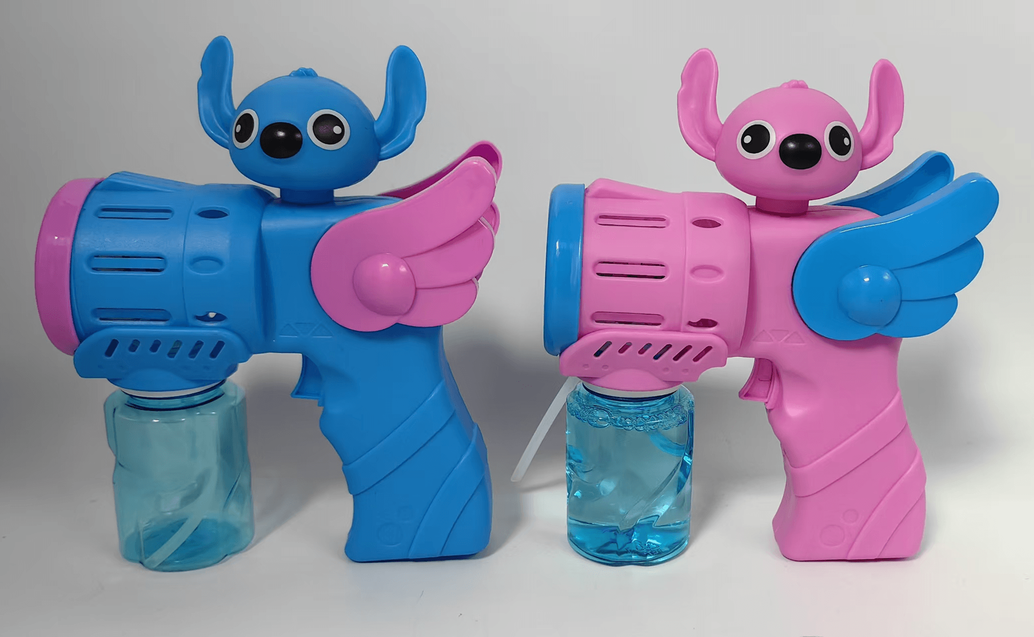 Stitch Angel Electric Light Bubble Gun/Bubble Machine (6 Holes + 1 Light)
