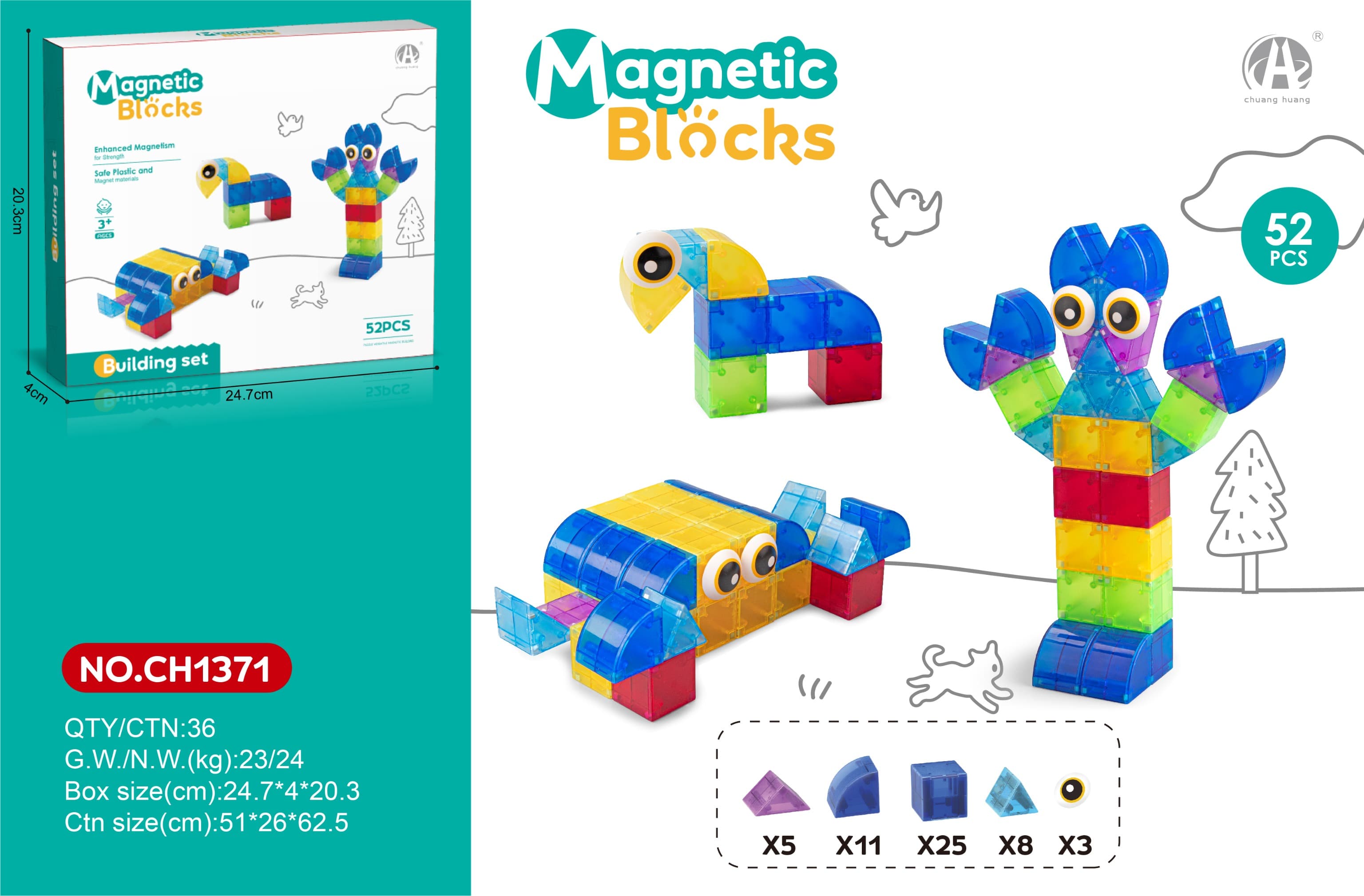 Magnetic Geometric Building Blocks 52P