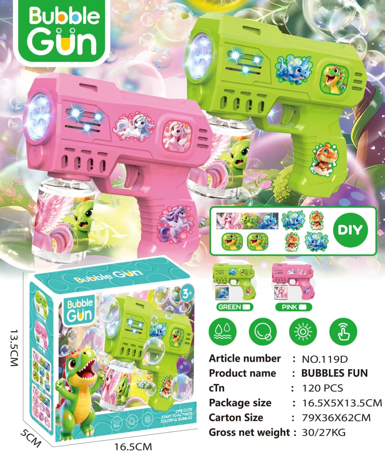 Dinosaur Bubble Gun