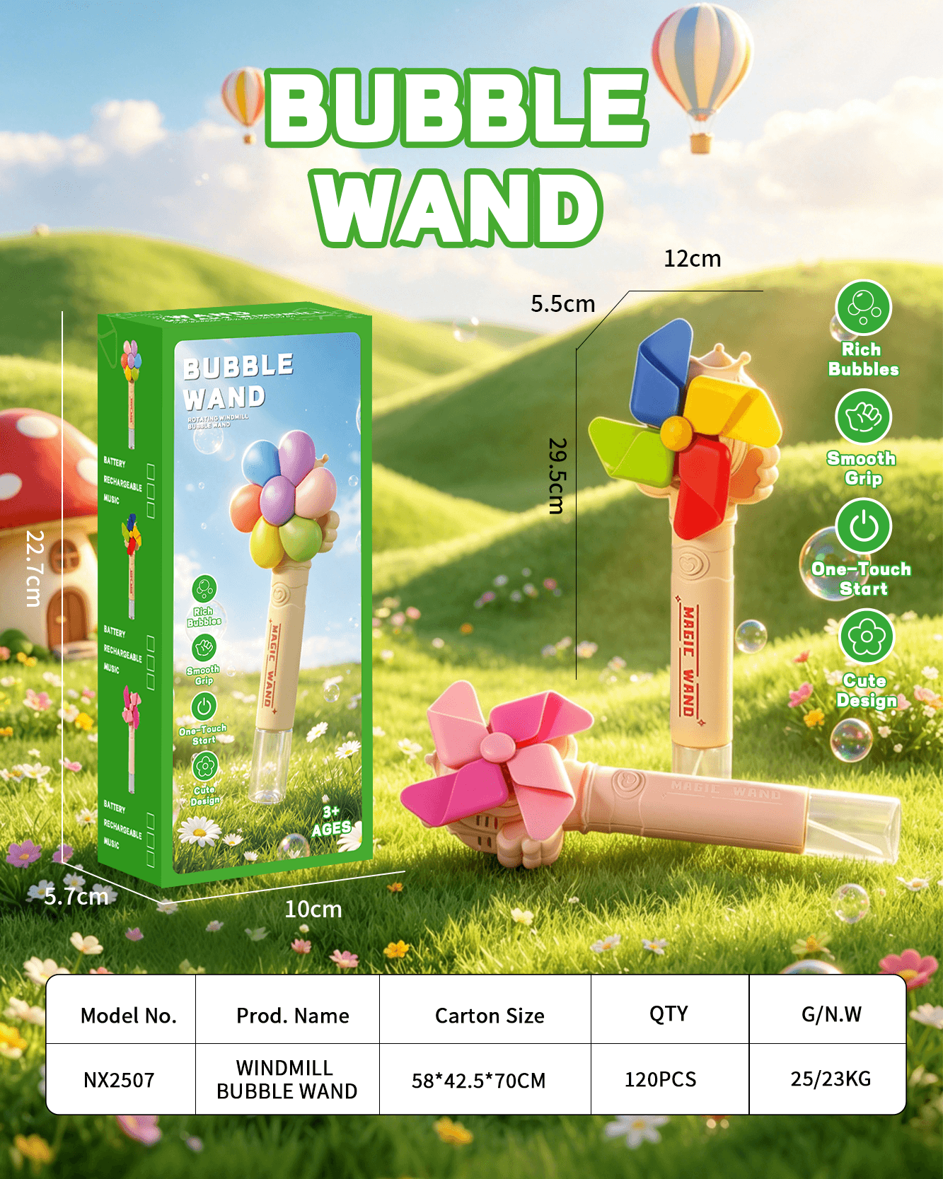 Windmill Bubble Machine Spinning Windmill Bubble Wand