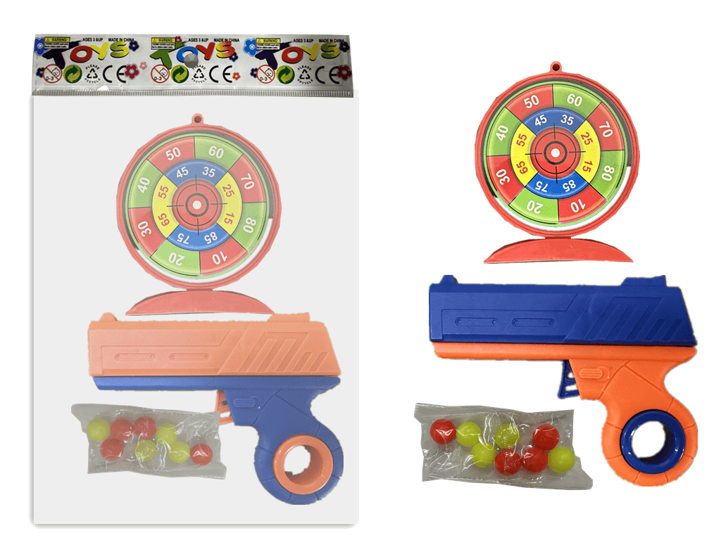 Solid Color Rotating Ping Pong Ball Gun with Dart Target