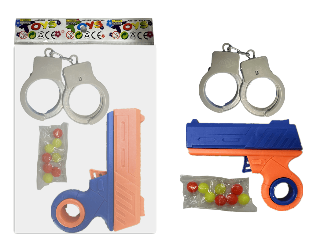 Solid Color Rotating Ping Pong Ball Gun with Handcuffs