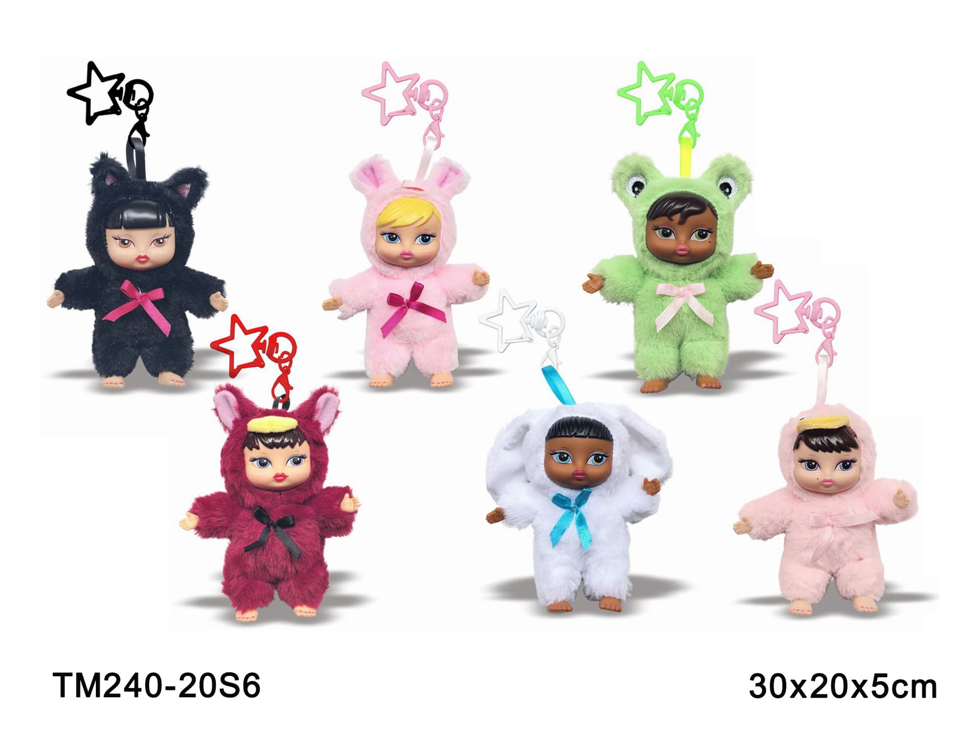 6-inch Belaz Plush Doll Set of 6 with Keychain in OPP Bag