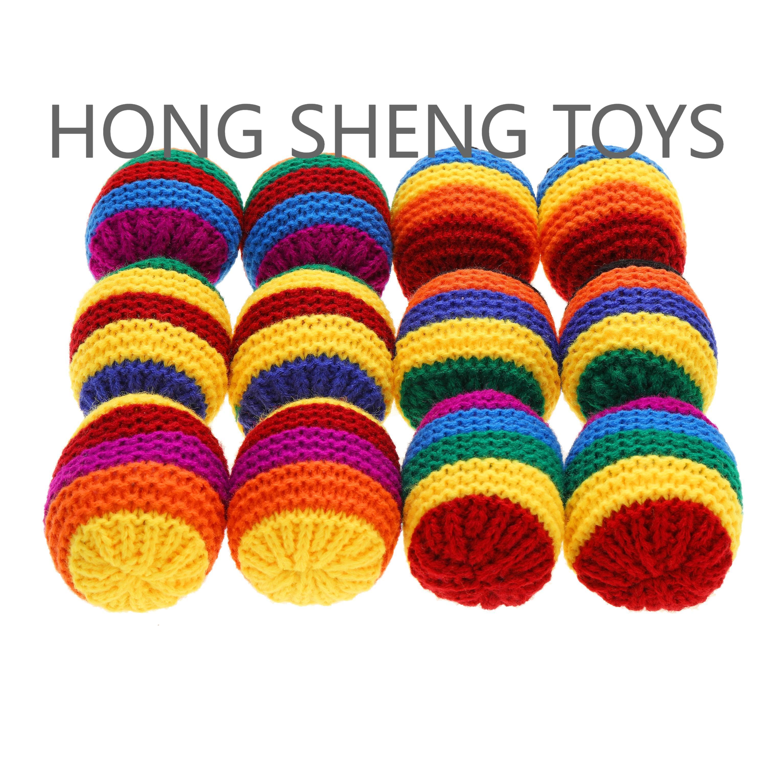 Hand-Crocheted Plush Colorful Ball Sandbag Toy 5cm
