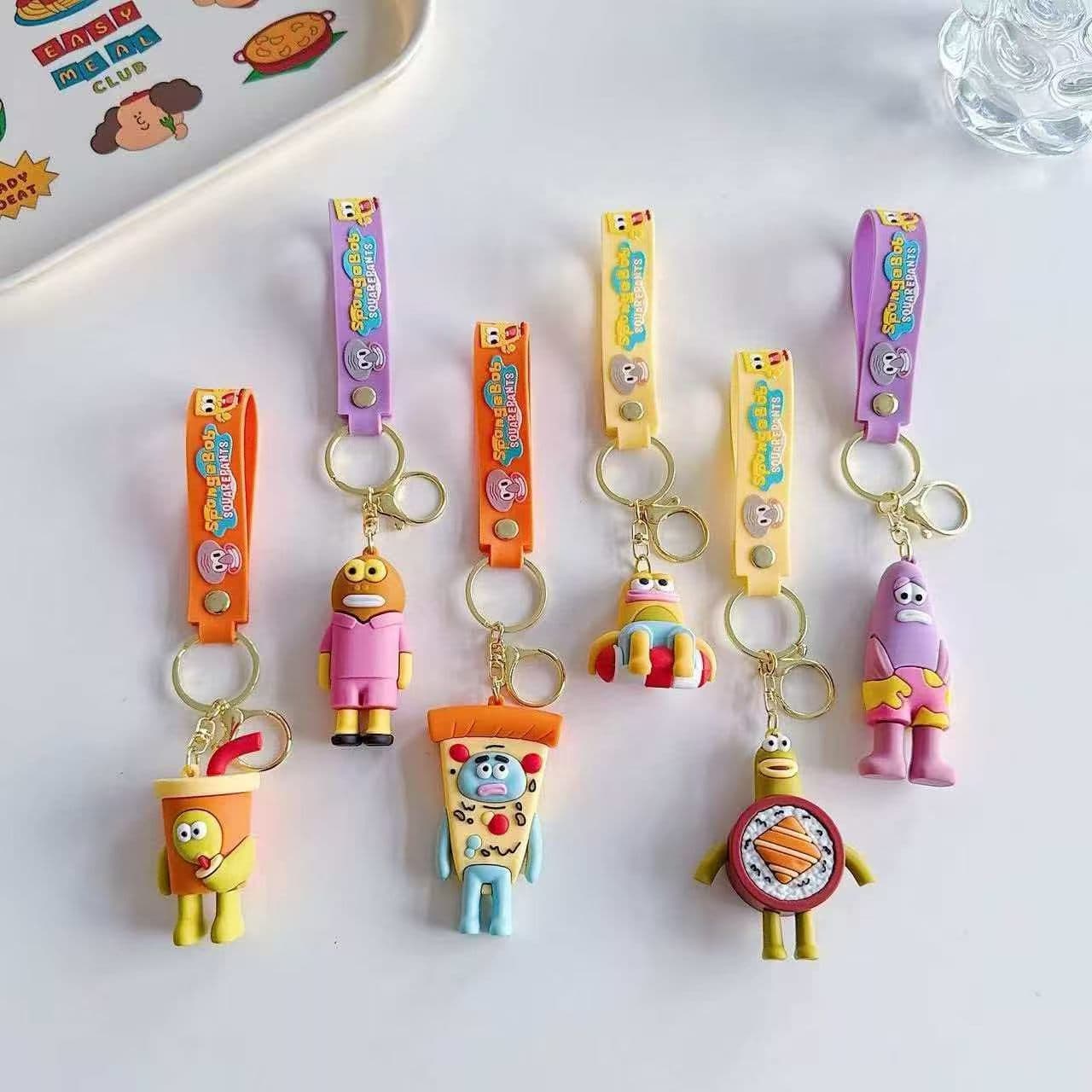 Cross-Border New Arrival SpongeBob SquarePants Bikini Bottom Resident Doll Mini Figure Keychain Blind Box Mystery Bag