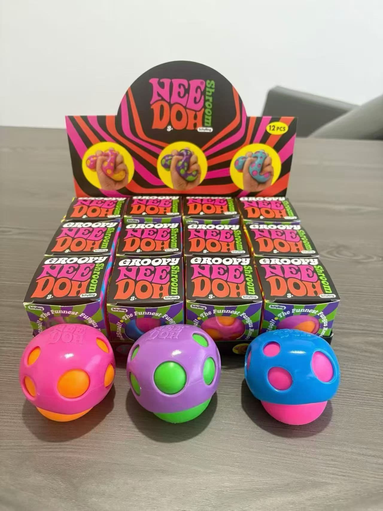 In Stock Cross-Border NEEDOH New Mini Mushroom Squeeze Ball Student Decoration Prize Bulk Order Stress Relief Toy Squeeze and Play