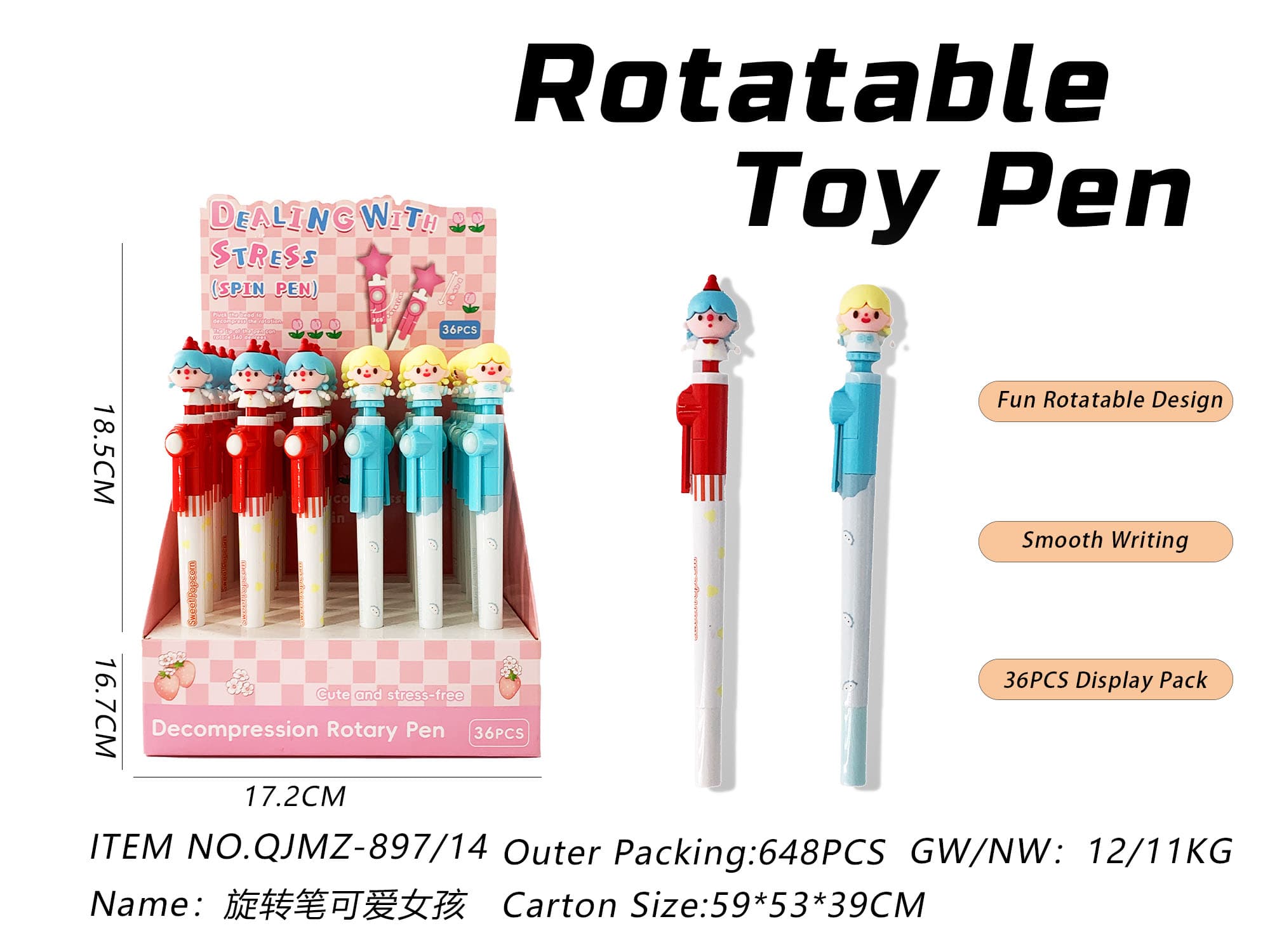 Cute Rotating Girl Pen