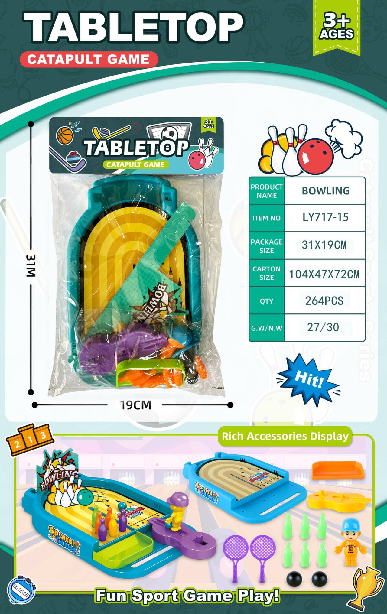 Bowling (Puzzle Novelty Fun Sports Competitive Tabletop Toy)