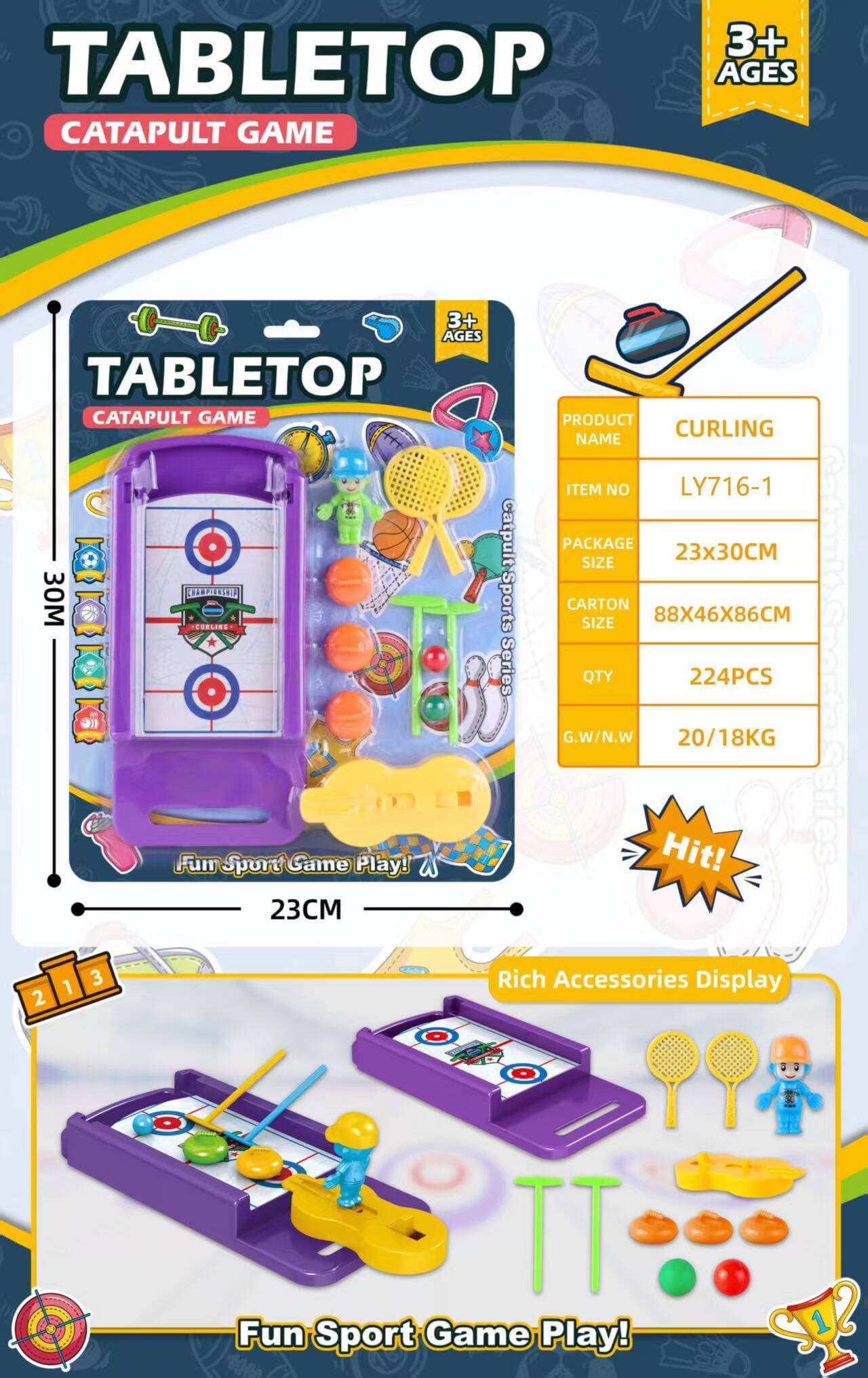 Curling (Puzzle Novelty Fun Sports Competitive Tabletop Toy)