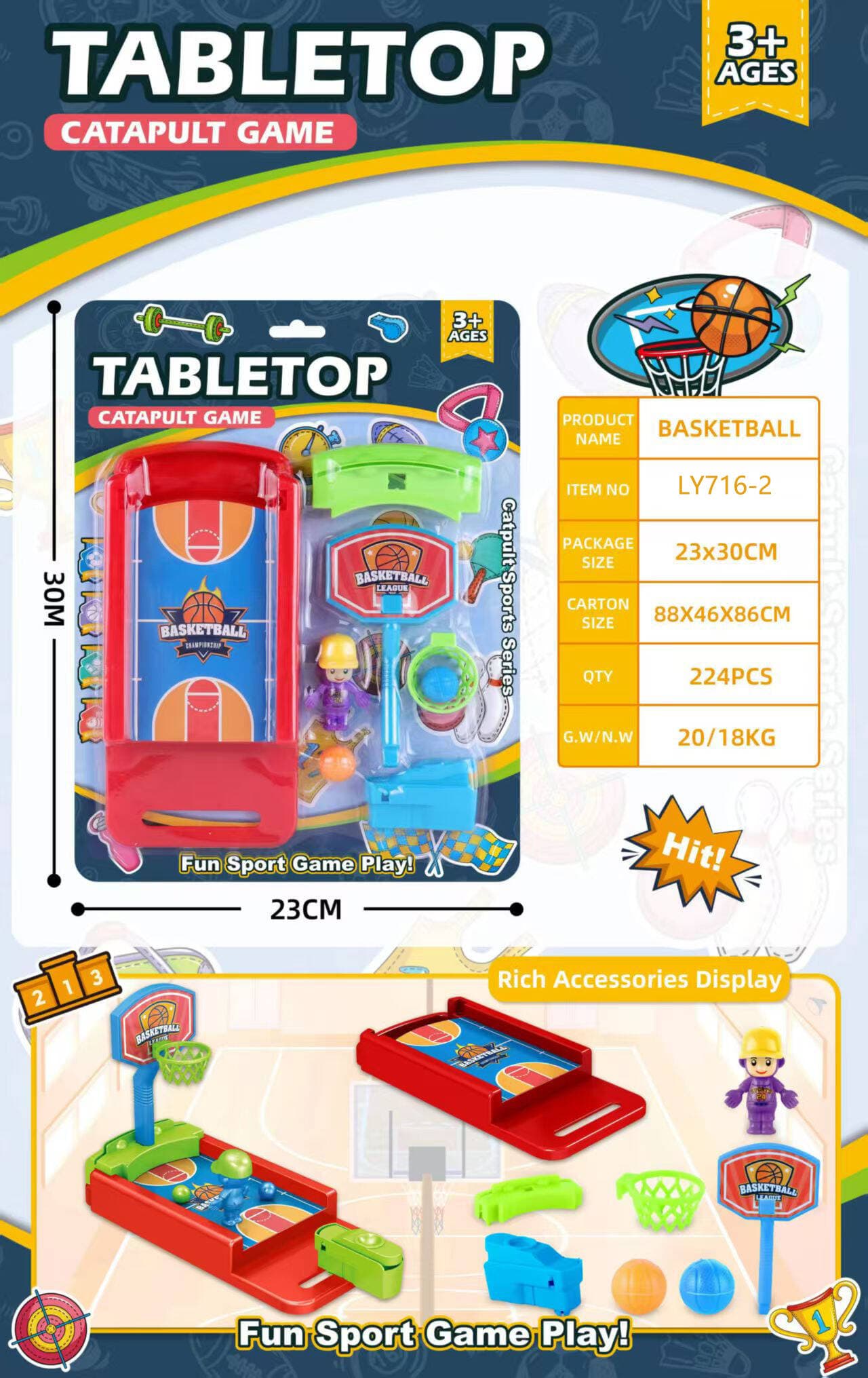 Basketball (Educational Novelty Fun Sports Competition Tabletop Toy)