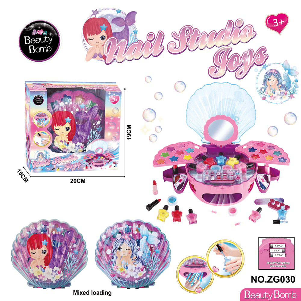 Two-piece Mixed Shell Nail Dryer Pretend Play Set / Cosmetics / Nail Art / Makeup