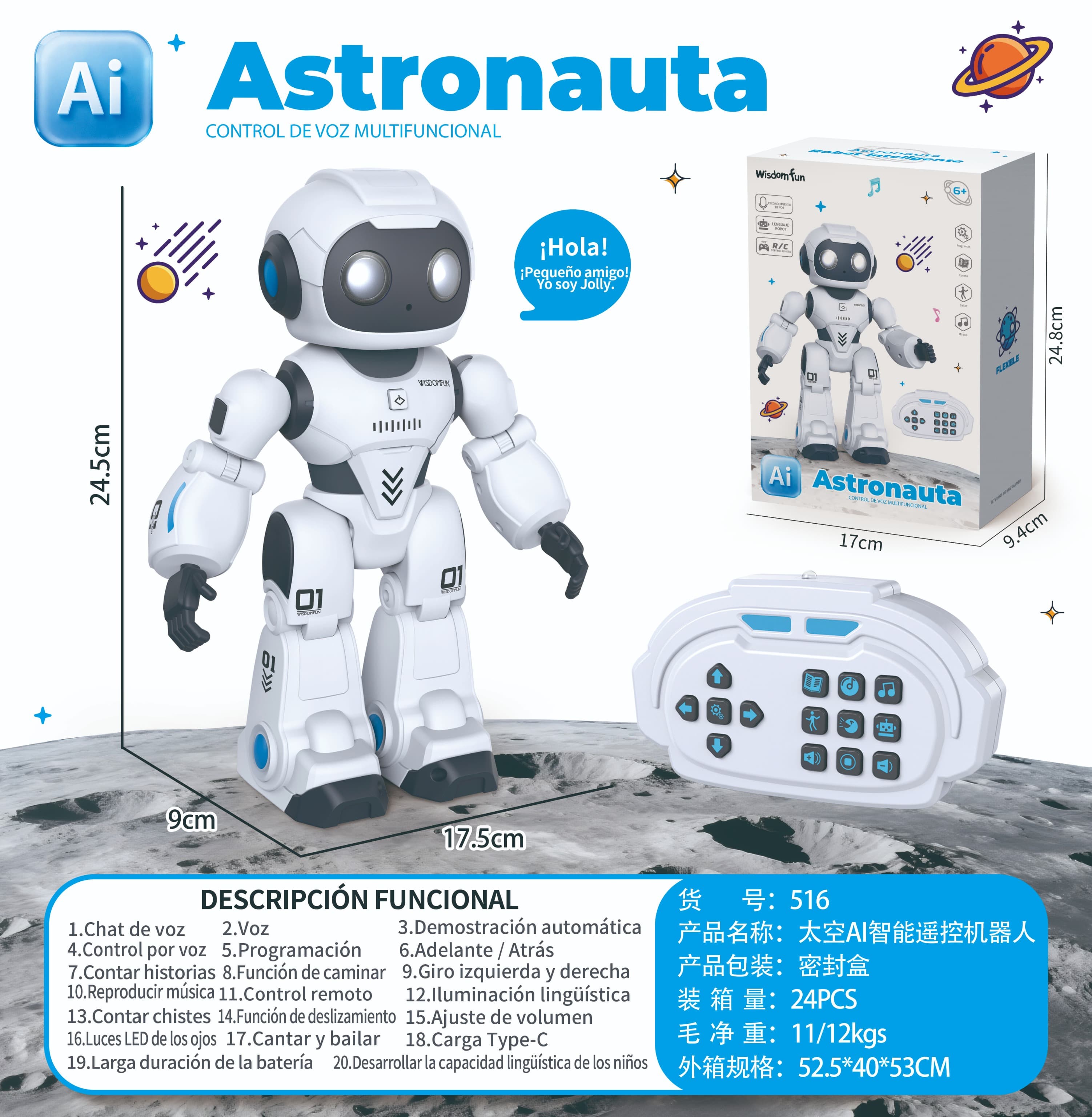 Space AI Smart Remote Control Robot (AI + Remote Control + Western)