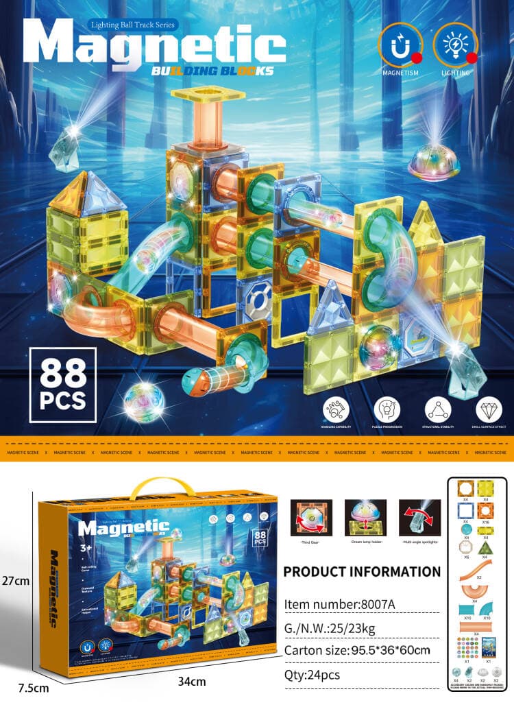 Light-Up Magnetic Tiles 88PCS