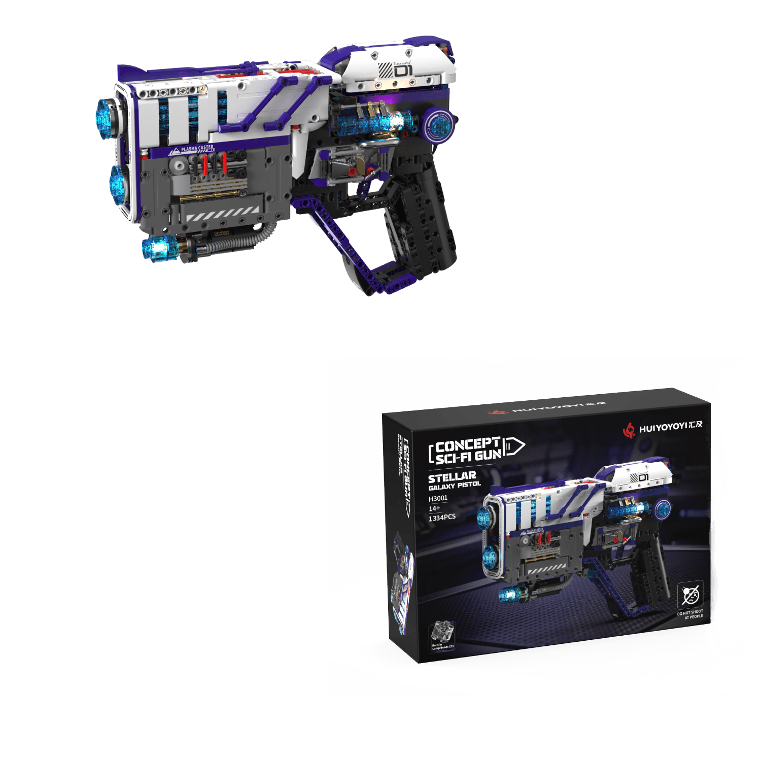 Huiyi Building Blocks H3001 Sci-Fi Trendy Series: Starry Galaxy Pistol 1221PCS