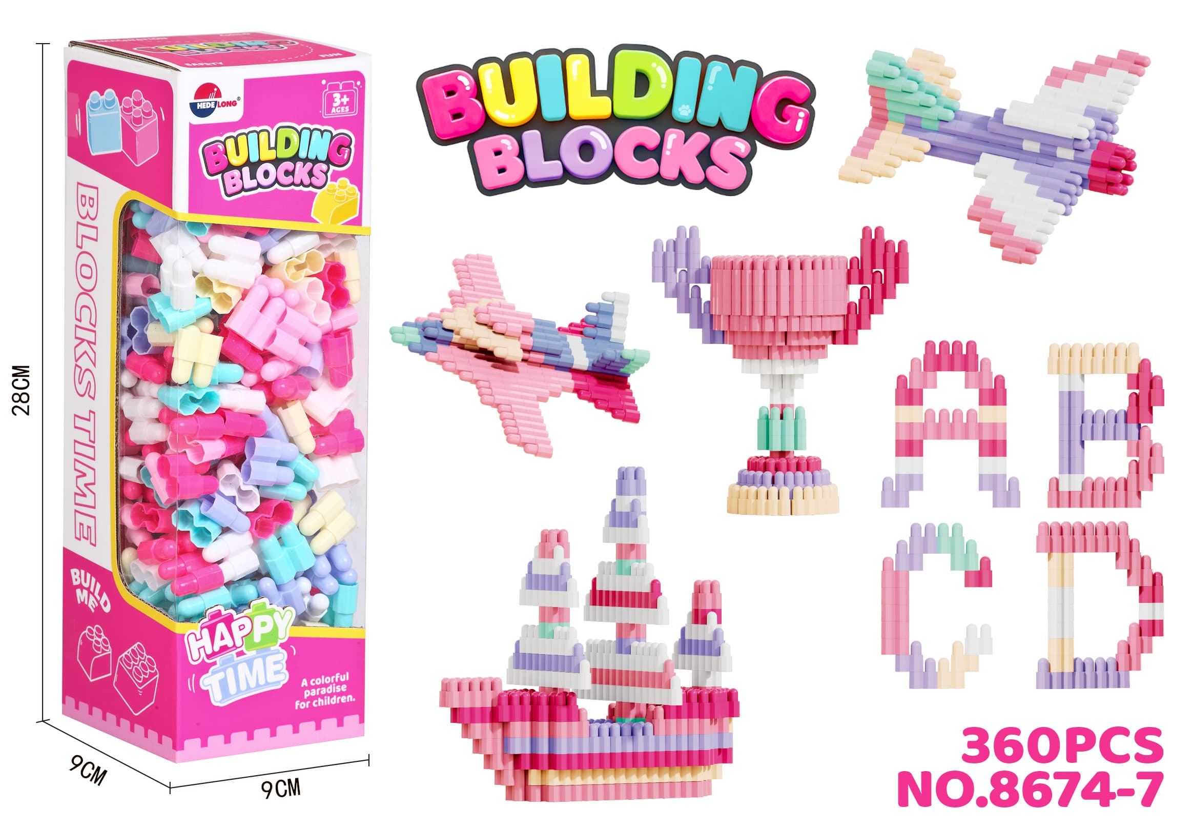 Educational DIY Bullet Building Blocks for Girls (360PCS)