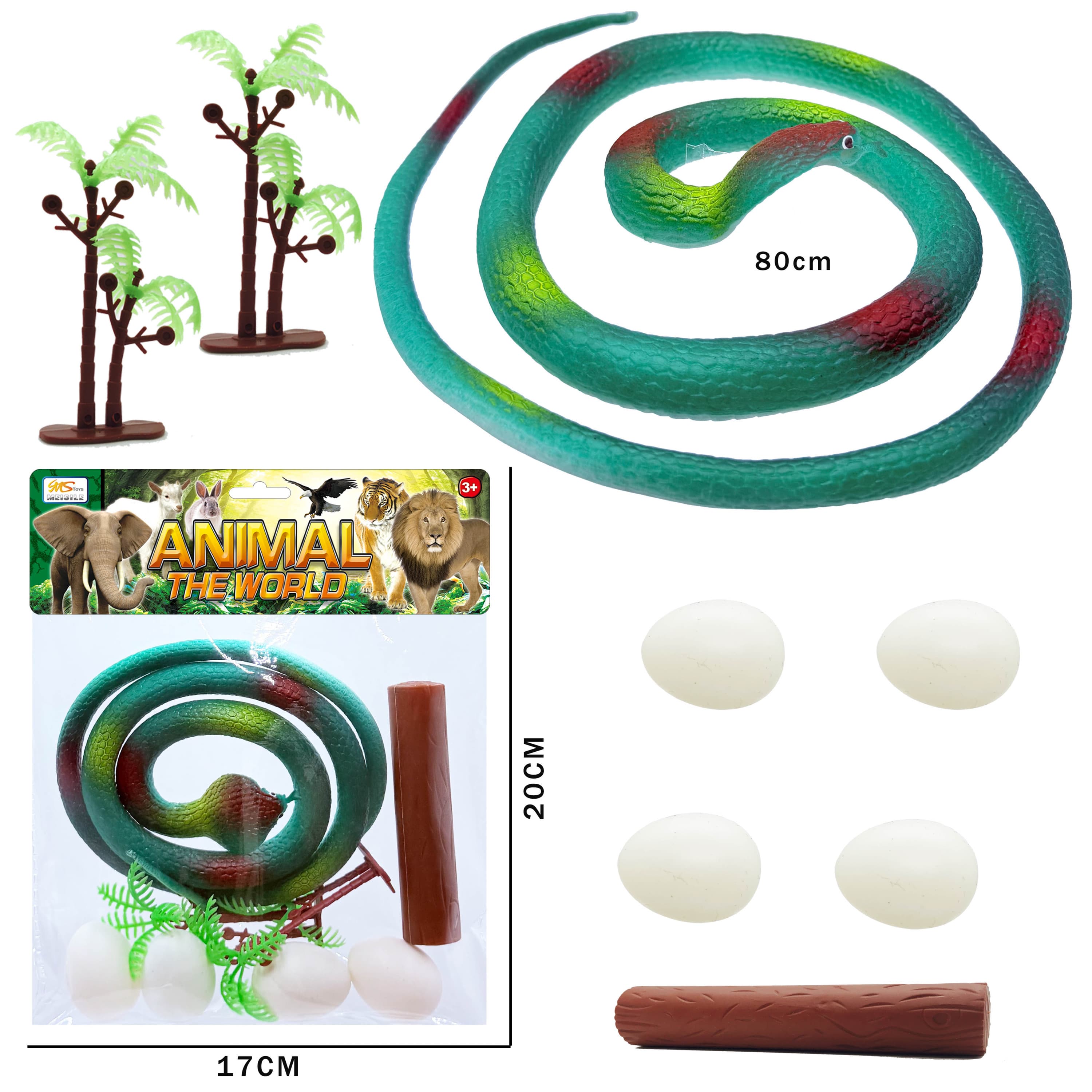TPR Cobra Realistic Animal Scene Snake 80CM 8PCS