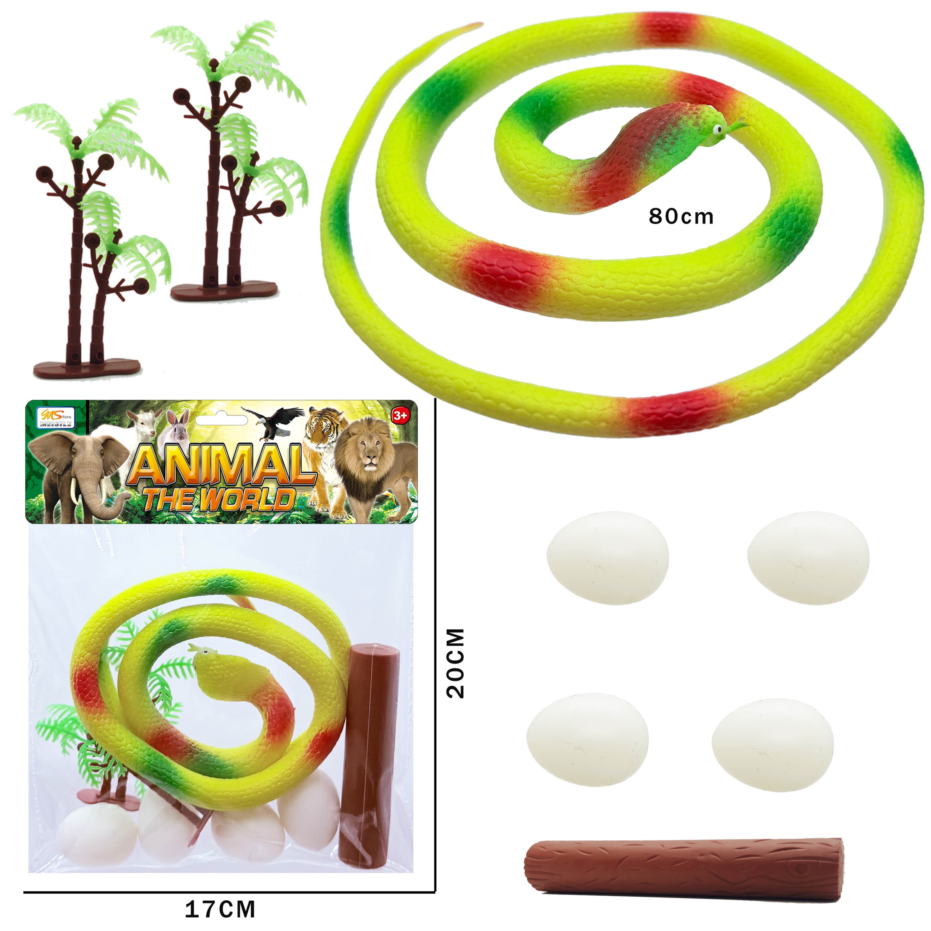 TPR Cobra Realistic Animal Scene Snake 80CM 8PCS