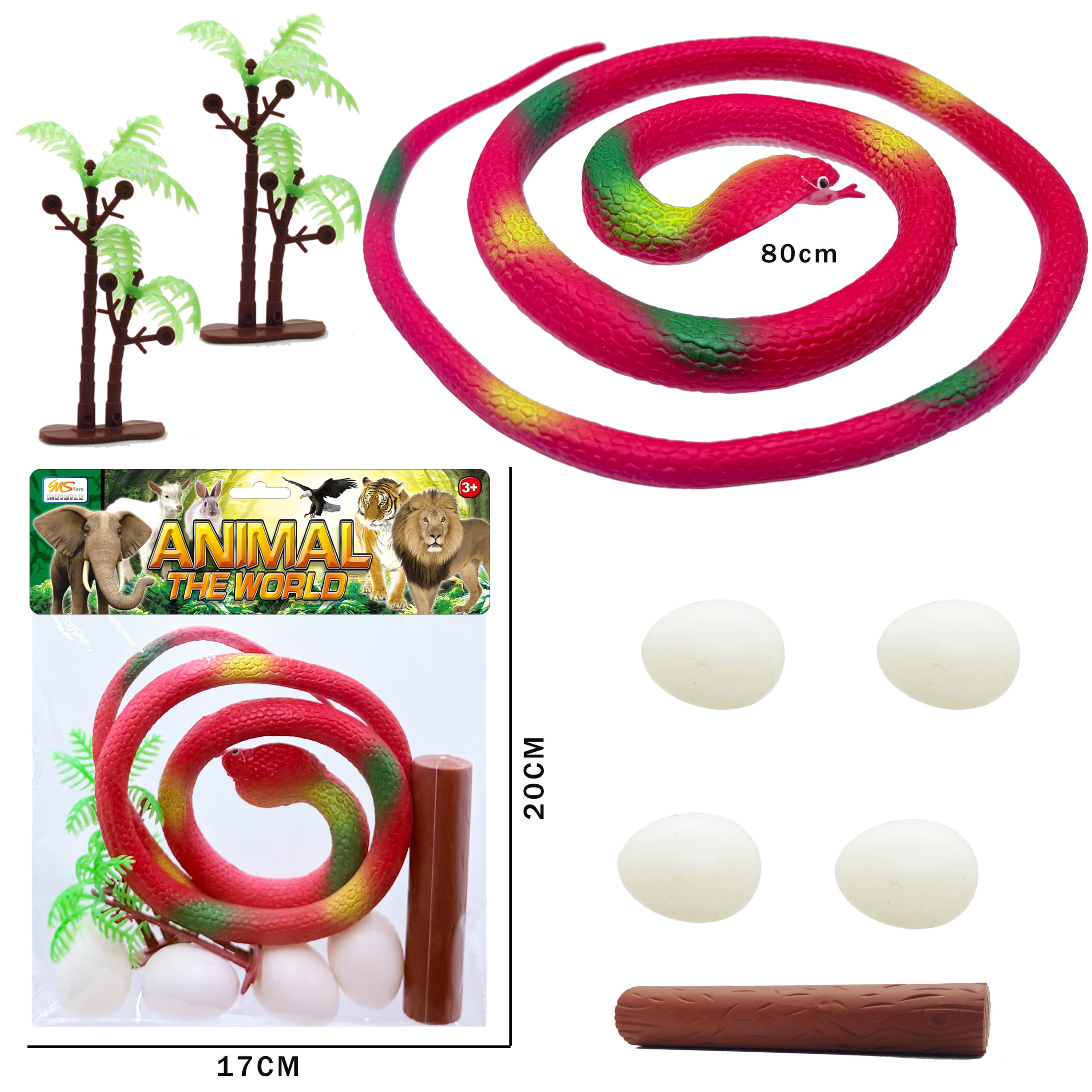TPR Cobra Realistic Animal Scene Snake 80CM 8PCS