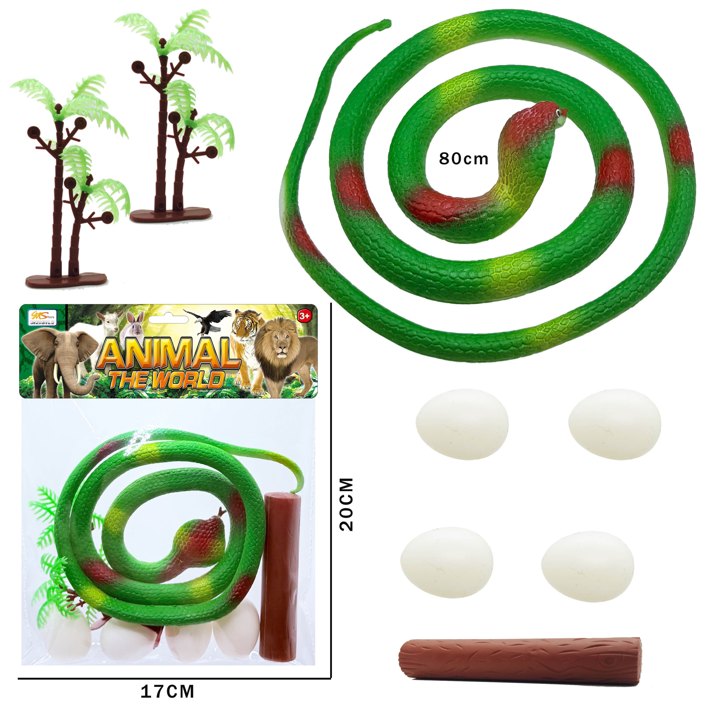 TPR Cobra Realistic Animal Scene Snake 80CM 8PCS