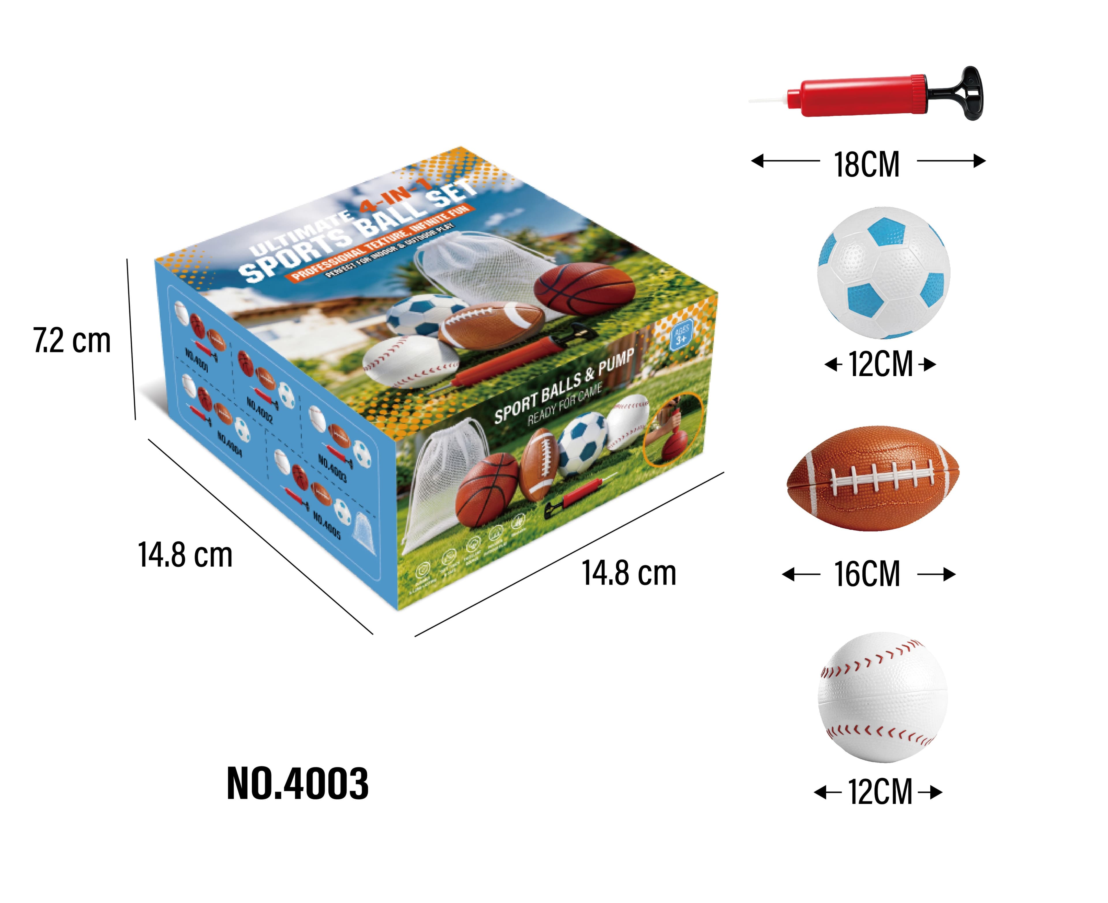 Baseball + Football + Rugby Three-Piece Set (Includes Air Pump)