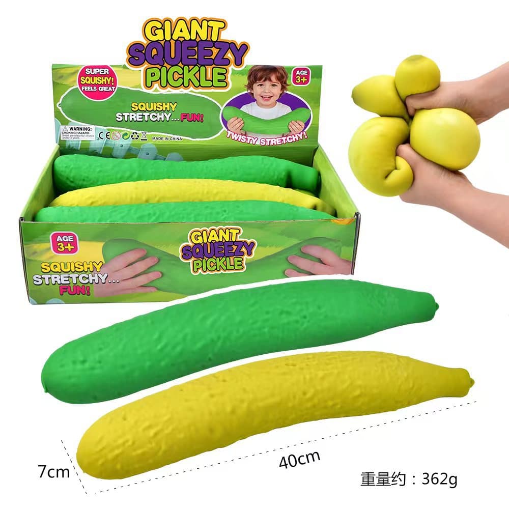 Cross-border Amazon Pickle Stress Relief Squeeze Toy, Simulation Food Prop Model Toy, Pull and Stretch Fun