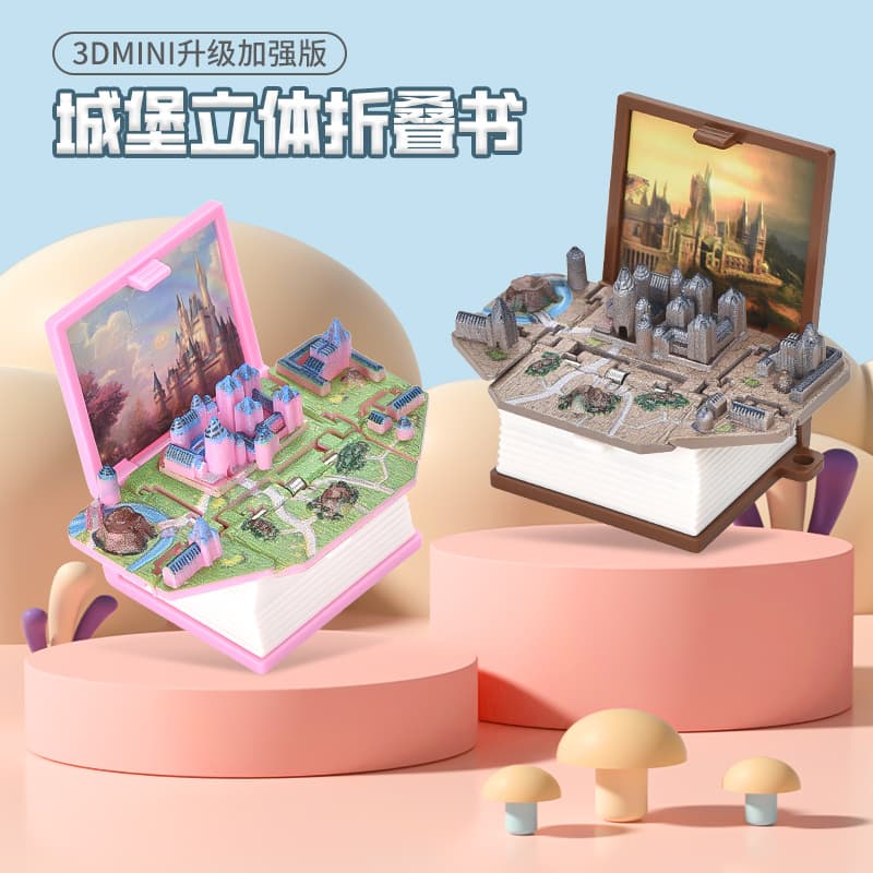 Keychain Stress Relief Toy - Castle Keychain, Harry Potter Castle Time Bomb Book Novelty Toy