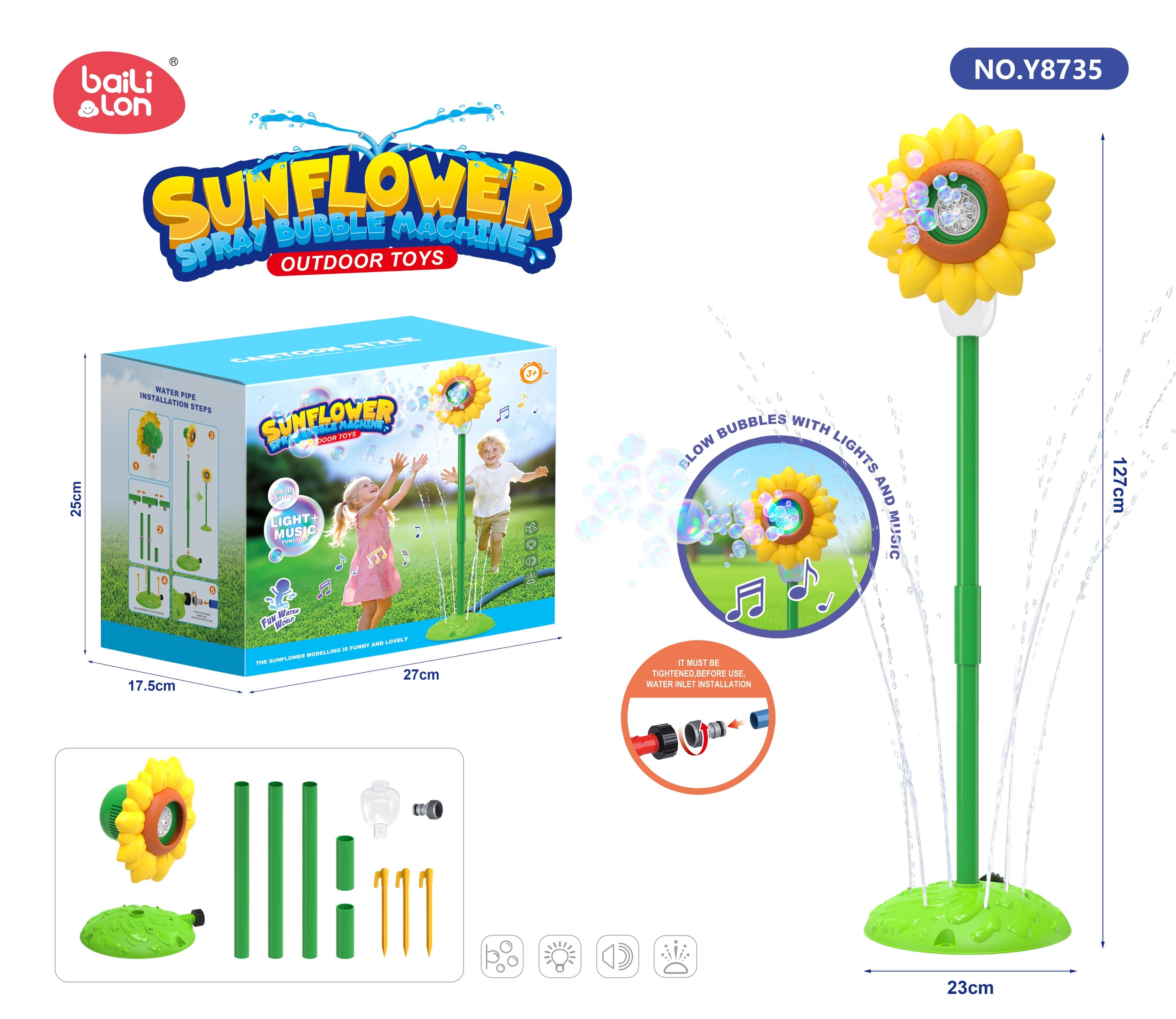 Bubble Sprinkler Daisy Summer Water Gun