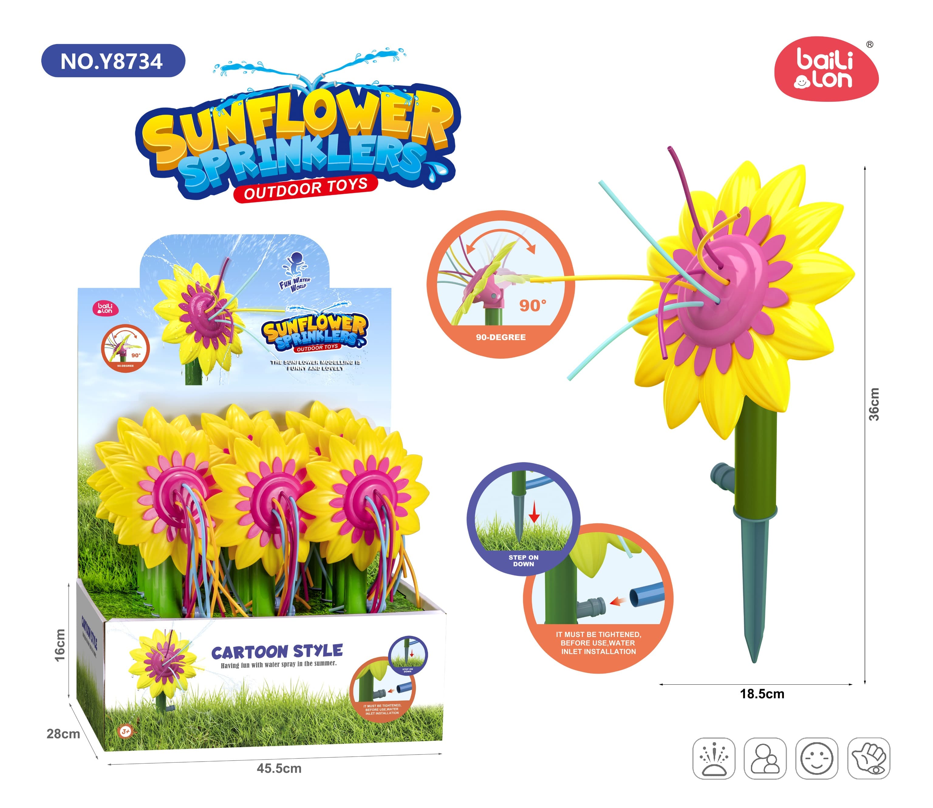 Water-Spraying Sunflower (12-Pack) Summer Toy Water Gun