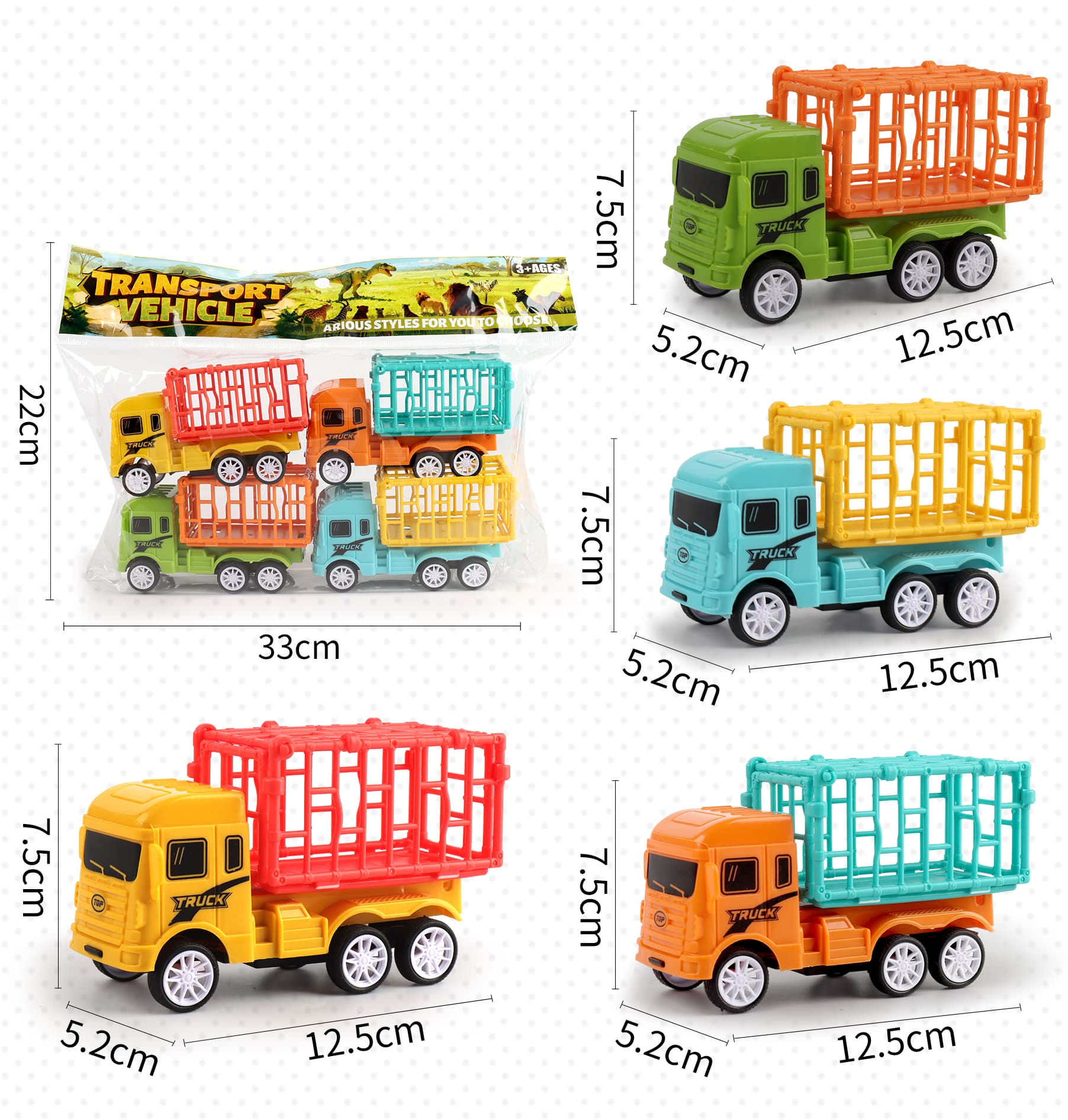 Pull Back Animal Transport Truck