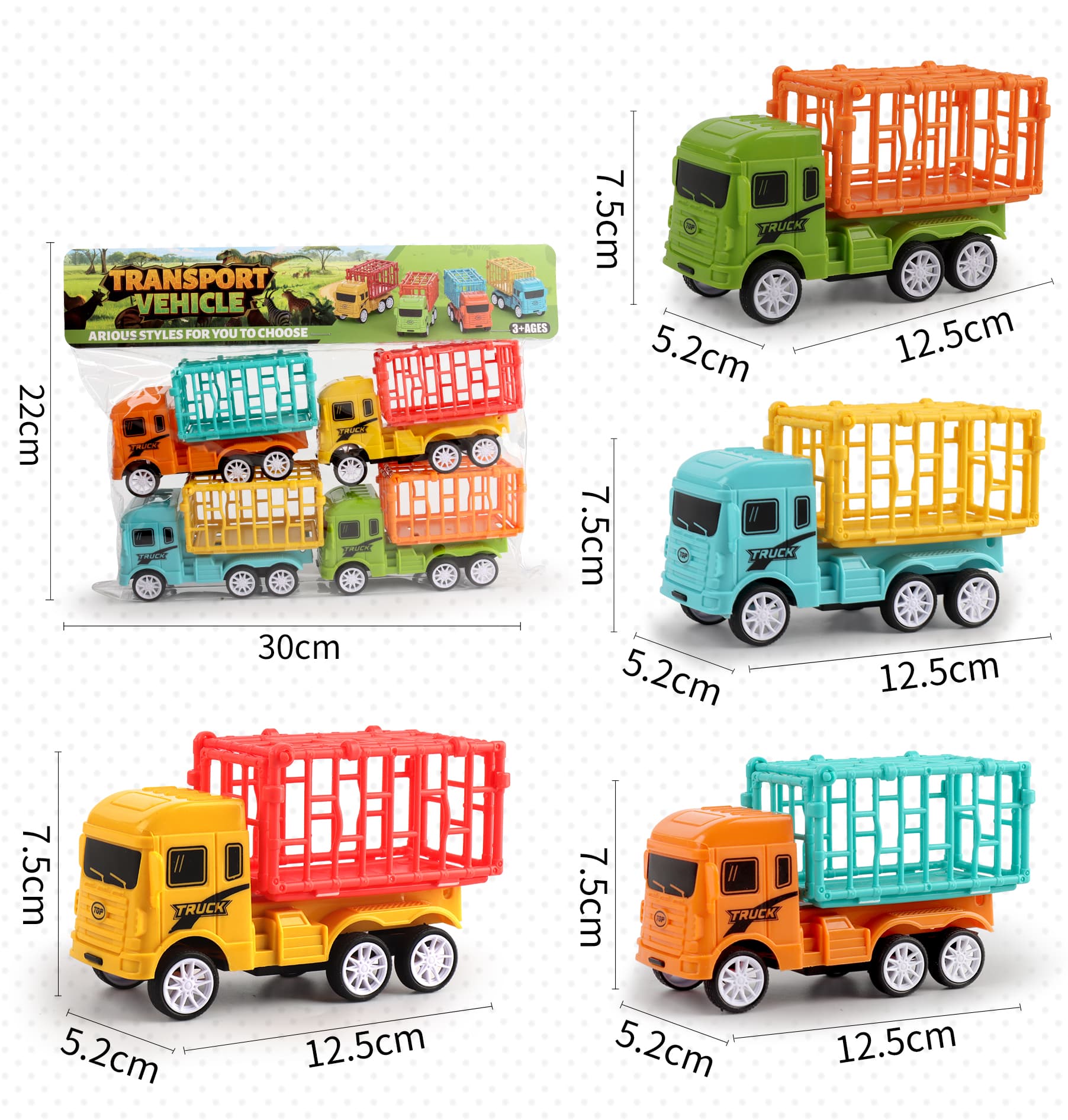 Pull Back Animal Transport Truck