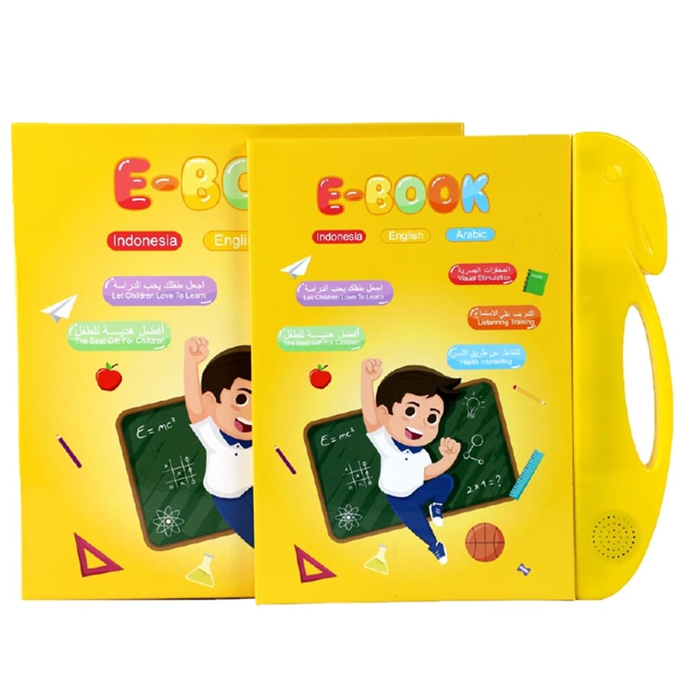 Trilingual Sound Book Talking Book Early Learning Machine Educational Toy for Children (Indonesian, English, Arabic)