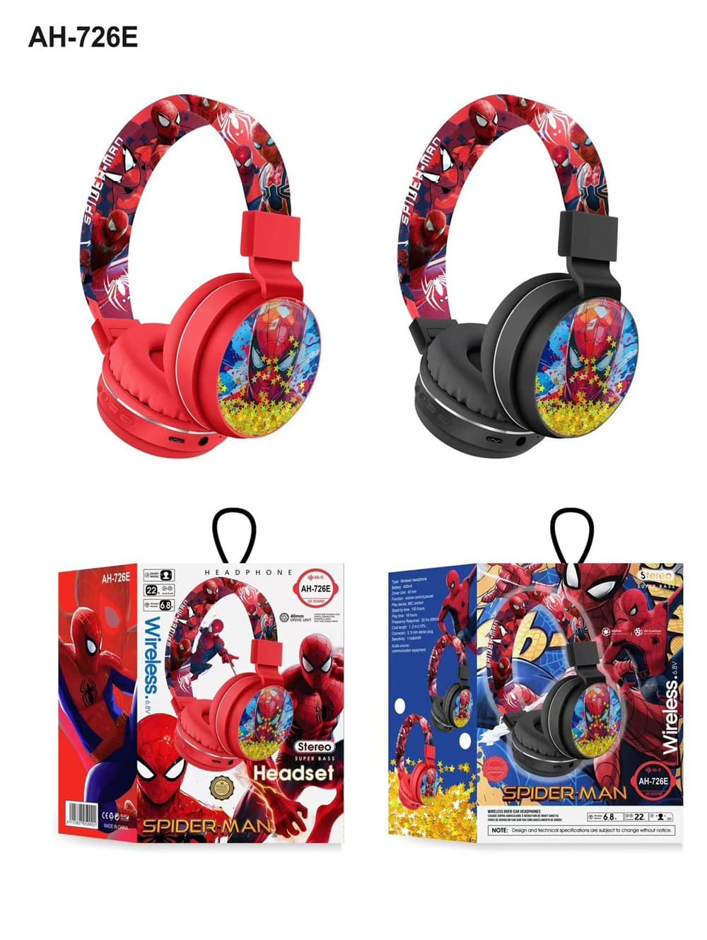 Kids Cartoon Over-Ear Wireless Bluetooth Headphones