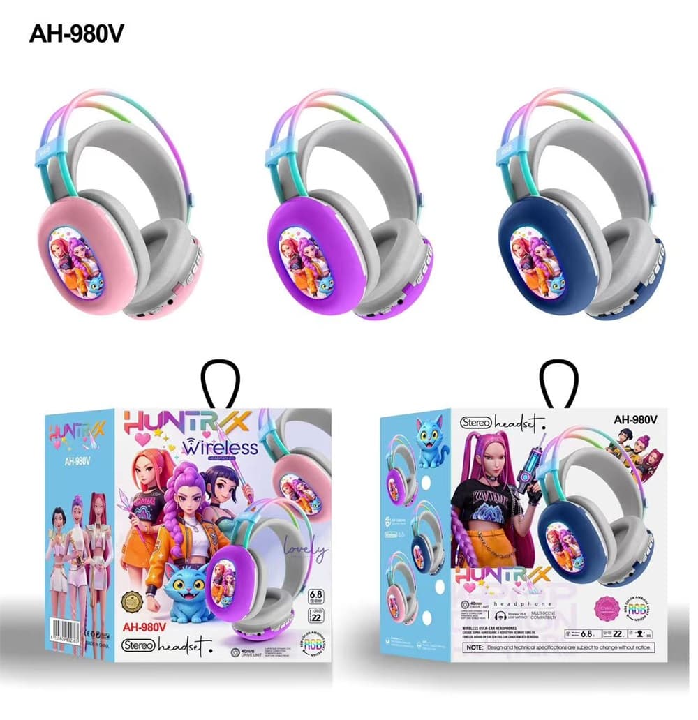 Kids Cartoon Over-Ear Wireless Bluetooth Headphones