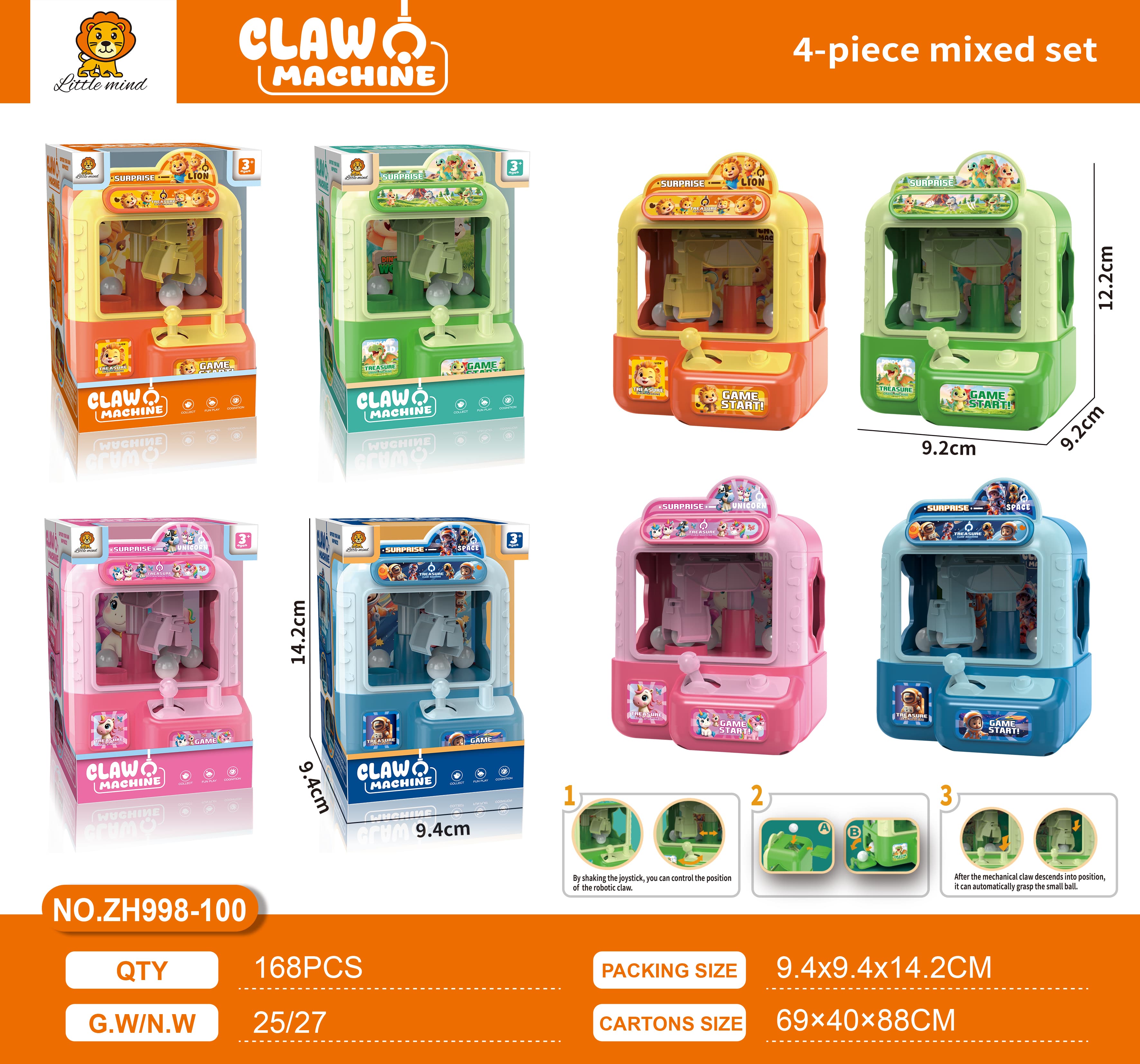 Cartoon Animal Ball Claw Machine Window Box