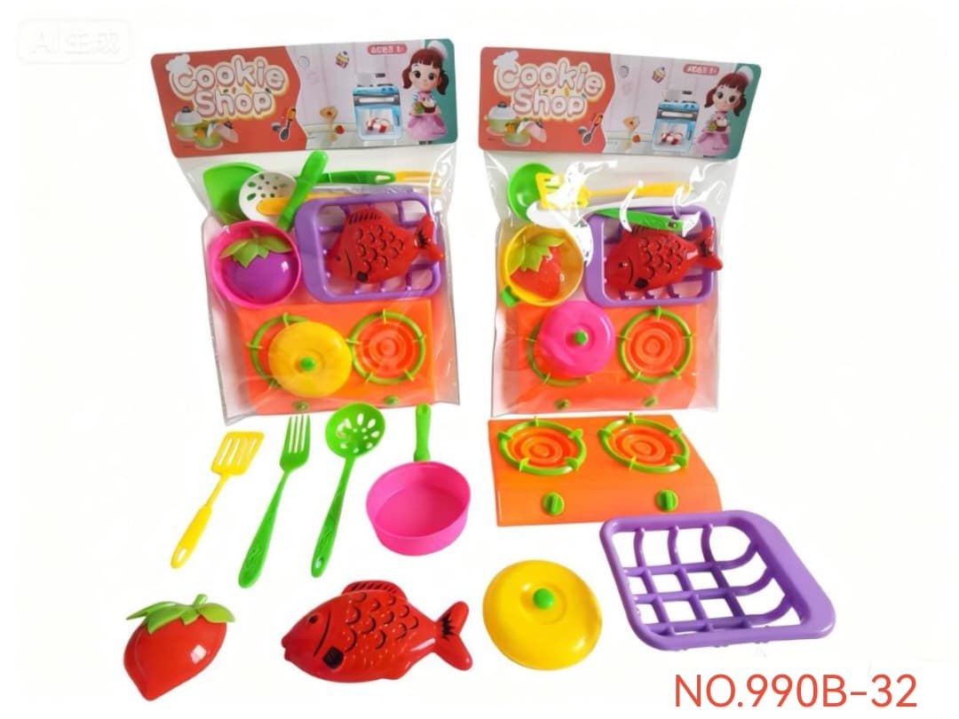 Kids Pretend Play Kitchen Set with Utensils for Boys and Girls