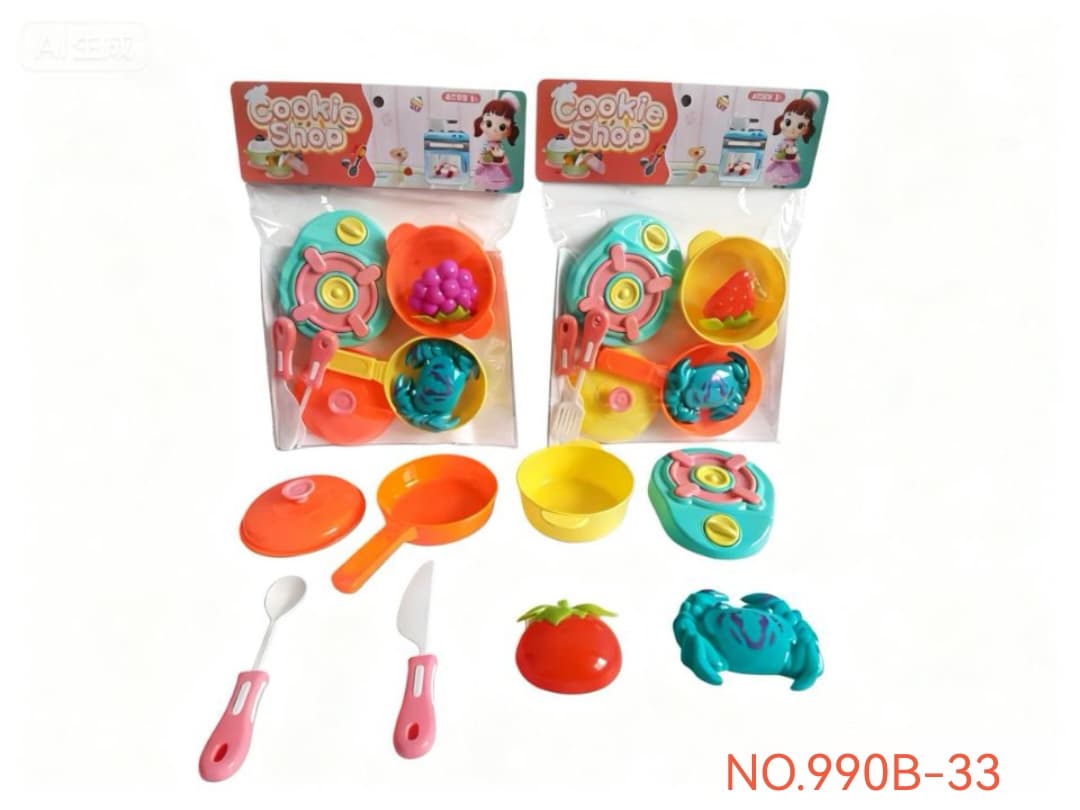 Kids Pretend Play Kitchen Set with Utensils for Boys and Girls