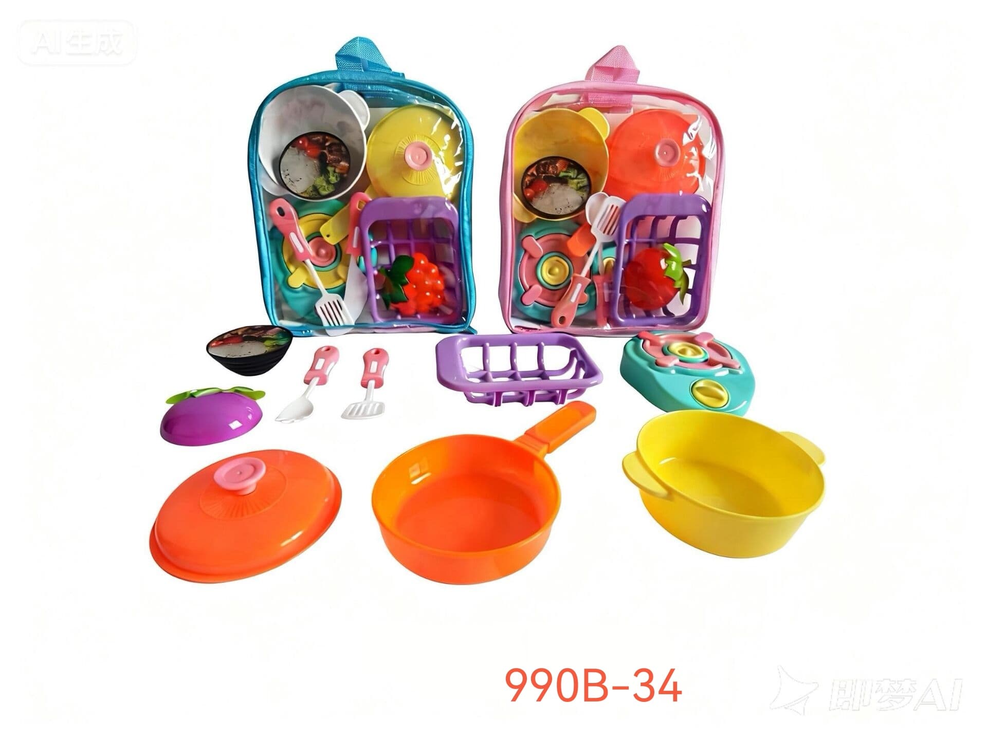 Kids Pretend Play Kitchen Set with Utensils for Boys and Girls