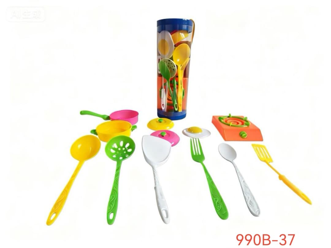 Kids Pretend Play Kitchen Set with Utensils for Boys and Girls