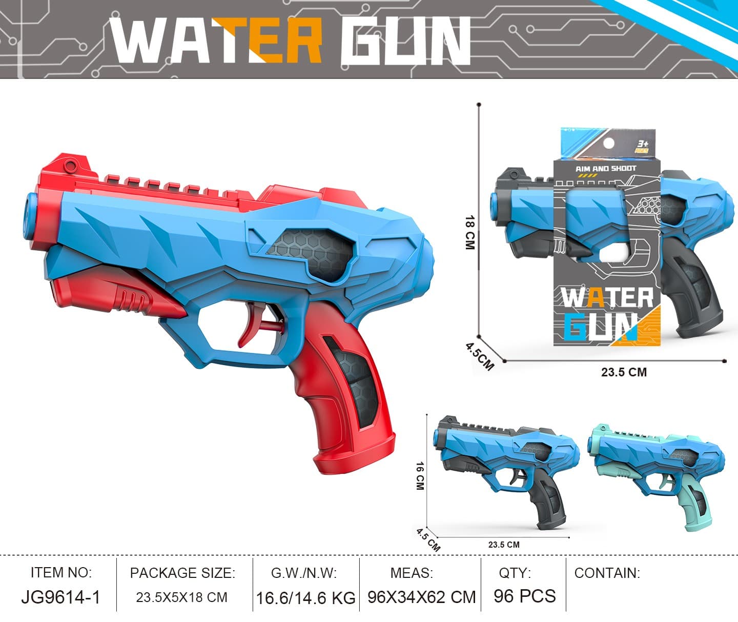 Summer Water Play Transparent Press Space Water Gun - New Outdoor Edition